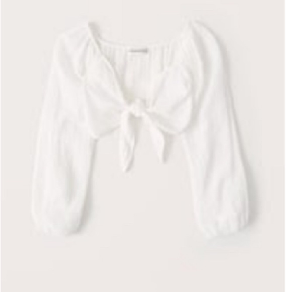 Abercrombie & Fitch
White Cropped Off-The-Shoulder Gauzy Beach Top